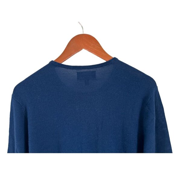 BONOBOS Crewneck Merino Wool Knitted Sweater Blue Pullover Size Med - Picture 7 of 8